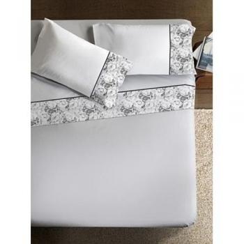 Ipersan Juego Sábanas Armonie Estampado Cama de 1 Plaza Classic Elegance color blanco  160x290 cm.