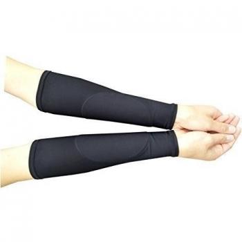 Volleyball Arm Sleeves - Black Pad on Black Sleeves - Forearm Sleeves NO Thumbhole