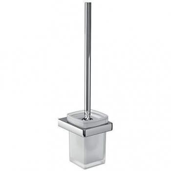 Juego de cepillo de baño Emco Trend, modelo de pared, cristal satinado, mango cromado