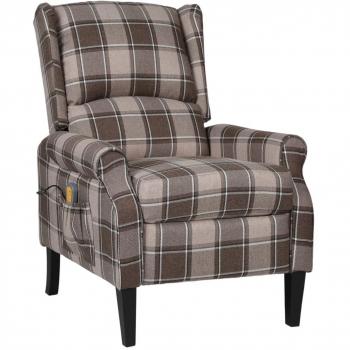 Sillón de masaje reclinable beige de tela vidaXL, mecedora, asiento butaca, muebles mobiliario relajante para decoración