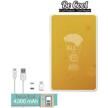 Becool® - Batería Externa Power Bank 4000 mah + Gratis 1 cable USB-MicroUsb