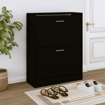 Zapatero negro 63x24x81 cm madera contrachapada multicapa