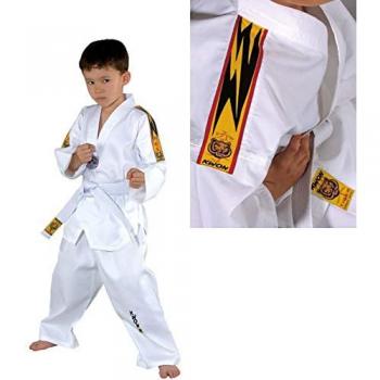 Kwon Clubline Tiger Taekwondo Gi for Kids - Complete Set with Belt, Jacket, and Pants (Sizes 90-180 cm)