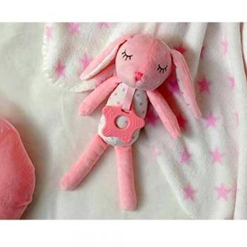 KIOKIDS PELUCHE CON MORDEDOR CONEJITO ROSA