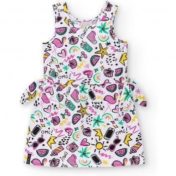 Tuc Tuc - Vestido de niña de punto con estampado all over Flamingo Mood