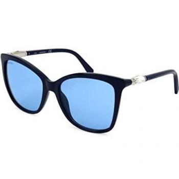 Swarovski Oval-Shaped Women's Sunglasses SK0227 with Violet Gradient Lenses