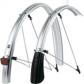 SKS GERMANY BLUEMELS Reflective 28 Silver 45MM Juego de Guardabarros de construcción Robusta en sándwich