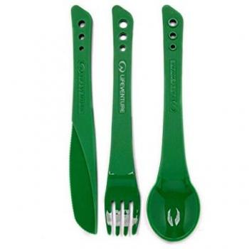 Lifeventure, Green Ellipse Cutlery Set, Unisex-Adult, One Size