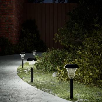 Luces solares de camino con picos de tierra 12 uds luz blanca