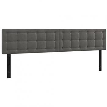 Cabeceros de cama de terciopelo gris oscuro, 2 unidades, dimensiones 80x5x78/88 cm