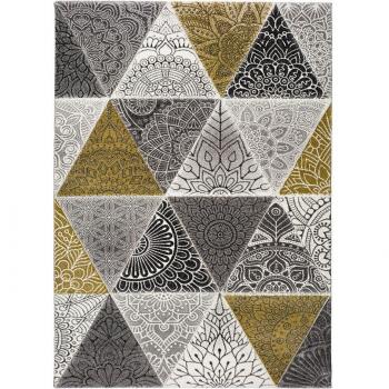 Alfombra abstracta Amy, estilo geométrico en multicolor, disponible en tamaños 120x170 cm, 140x200 cm y 160x230 cm