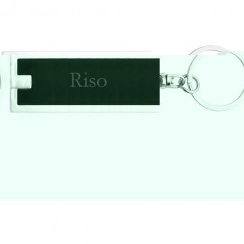 Llavero plástico personalizado con lámpara LED con Riso