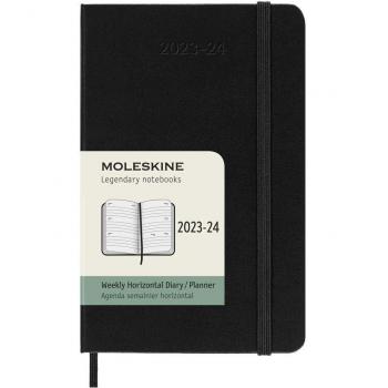 Agenda 18 Meses Moleskine Horizontal Sem/Vista Pocket 23-24 Negro
