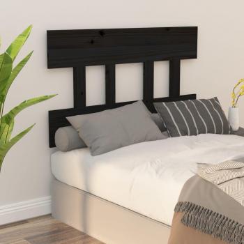 Cabecero para cama negra 78,5x3x81 cm madera maciza de pino
