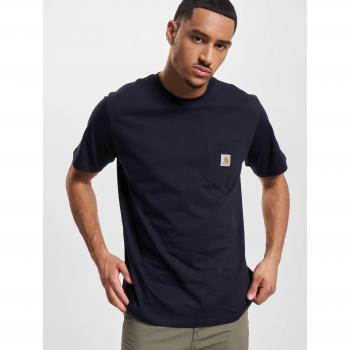 Camiseta de Manga Corta Carhartt WIP Azul Marino con Bolsillo 100% Algodón Talla L