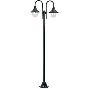 vidaXL Farolas Jardín Aluminio 2 Luces Verde Oscuro 220 cm Iluminación Patio