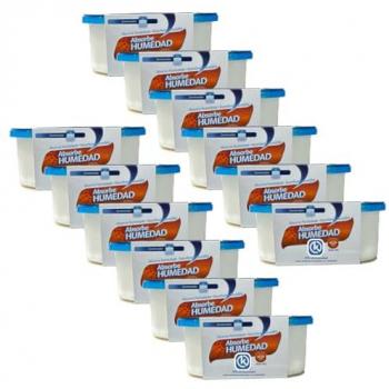 Deshumidificador KROWN 300ml - Absorbe Humedad Interior para Habitaciones, Armarios, Cocinas, Coches y Baños (12 Unidades)