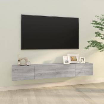 Mueble de TV de pared 2 piezas Sonoma gris 100x30x30 cm madera multicapa