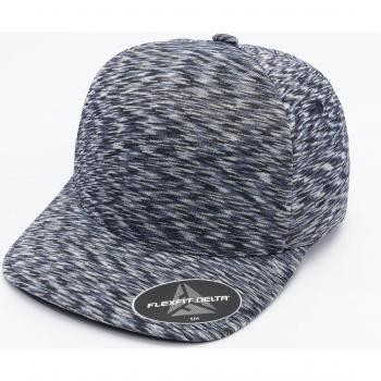 Flexfit Delta Unipanel Cap - Melange Navy/Gray/White, Adjustable Fit