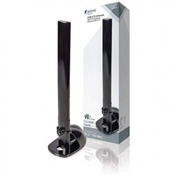 Antena de interior DVB-T/T2 con amplificador de 28 dB VHF/UHF