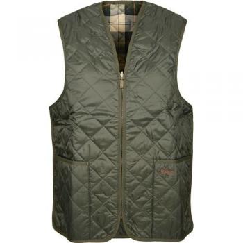Barbour Quilted Men's Waistcoat/Zip-In Liner - Olive - Size 38 (Chest)