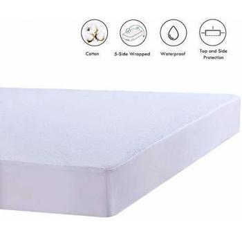 Amazon Brand - Umi - Protector de colchón Impermeable, algodón,colchón Laterales Son Impermeables -180x200cm