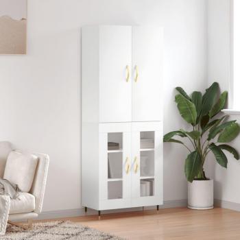 Armario alto de madera multicapa blanco 69,5x34x180 cm