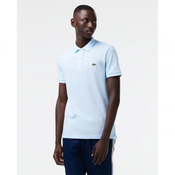 Lacoste Men's Slim Fit Short Sleeve Piqué Polo Shirt in Light Blue