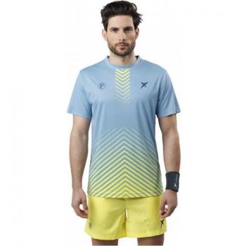 Camiseta Drop Shot Bentor de Manga Corta para Hombre en Color Lima y Gris