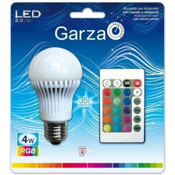 Garza Bombilla LED con Mando a Distancia 4W E27 RGB