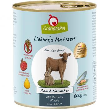 GranataPet Liebling's Mahlzeit 6 x 800 g - Ternera y Conejo