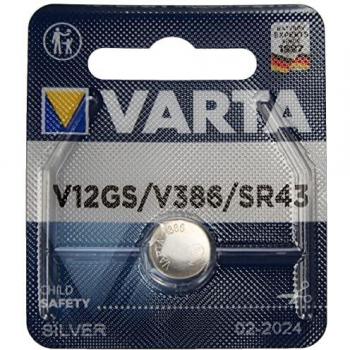 VARTA - Micro Pila Botón Silver SR43 - V386 / V12GS 1,55V (Blister de 1 Unidad) Ø11,6x4,2mm