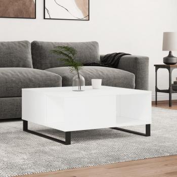 Mesa de centro blanca 80x80x36,5 cm en madera contrachapada multicapa