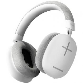 Auriculares Bluetooth Circumaurales T'nb Bounce Max Blanco y Gris, Inalámbricos con Micrófono, Sonido Estéreo y Autonomía de 50 Horas