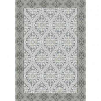 Vilber New Classic Damasco Alfombra, Vinilo, Gris, 100x153x0.2cm