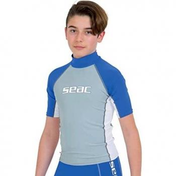 Seac Raa Short Evo, Camiseta para Snorkeling y Natación con Protección UV Unisex niños, Azul