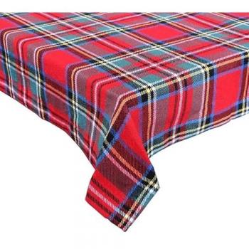 Mantel rectangular de algodón rojo 150x300 cm