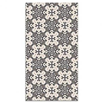 Alfombra Vinílica Antideslizante e Ignífuga Azulejo Oriental Gris 60x250 cm - Alfombra para Cocina y Salón
