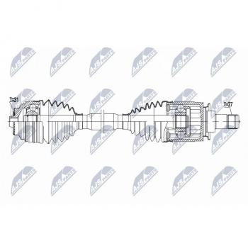 Árbol de transmisión NTY NPW-BM-182 Semiaste Antriebswelle