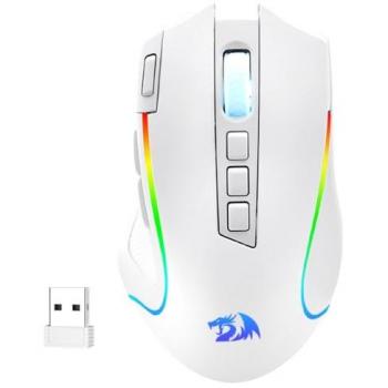 Redragon M612 PRO RGB 8000 DPI Wired/Wireless Gaming Mouse with 9 Programmable Buttons and 6 Backlit Modes, White
