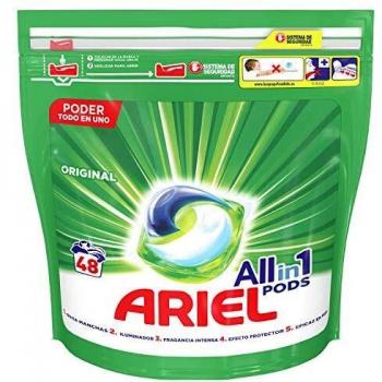 Ariel Todo En Uno Pods Original Detergente En Cápsulas 48 Pods, 48 Lavados, Óptimo Para Lavar A Baja Temperatura, Perfume Duradero