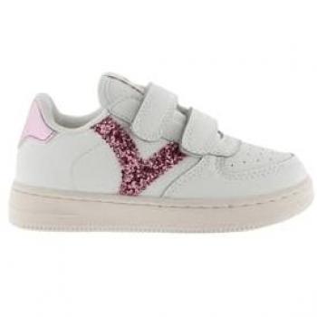 Victoria Tiempo Girls' Sneakers with Leather Effect and Contrast Straps