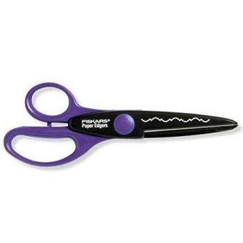 Fiskars Tijeras Decorativas, para cortar diseños de estilo victoriano, para diestros y zurdos, Negro/Violeta, 1003851