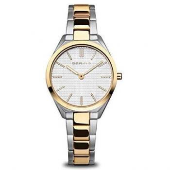 Bering Ultra Slim Ladies Watch - 31mm Water-Resistant Stainless Steel and Gold Case, Scratch-Resistant Sapphire Glass, Quartz Movement