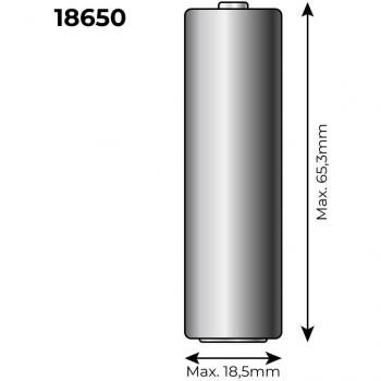 Batería de Litio Recargable 18650, 3.7V, 2300mAh, Modelo ICR18650, Compatible con Referencias 36100/36105/36115/70390, Diámetro