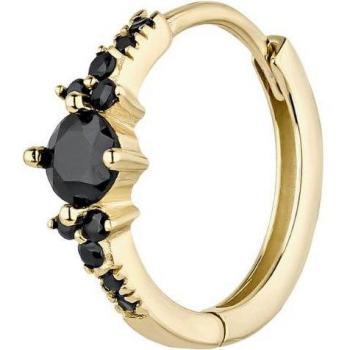 Piercing Earcandy Keila de Plata de Ley 925 bañado en Oro 18k con Circonitas Negras