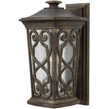 Aplique de exterior Enzo, linterna de pared mediana ligera, vidrio y aluminio, color de otoño, IP44, E27