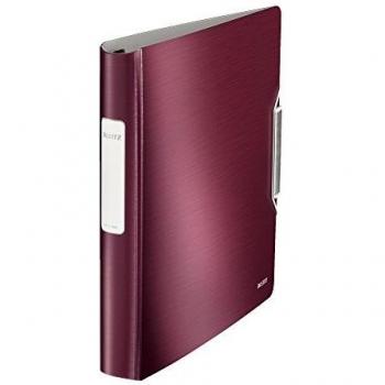 LEITZ 42450028 - Carpeta de anillas mixtas de 30 mm Active Style polyfoam mecanismo SoftClick color rojo granate