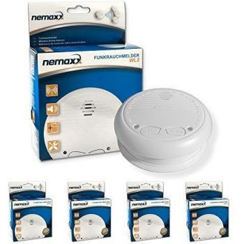 4X Nemaxx WL2 detectores de Humo inalámbricos - con DIN EN 14604