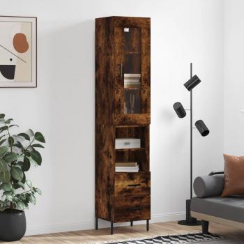 Aparador de madera contrachapada 34,5x34x180 cm con 2 cajones y 2 estantes